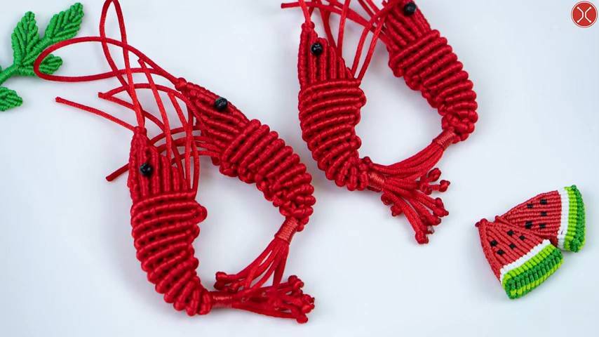 Macrame tutorial ｜ How to make a 3D Shrimp macrame key chain -Easy macrame animal tutorial смотреть онлайн