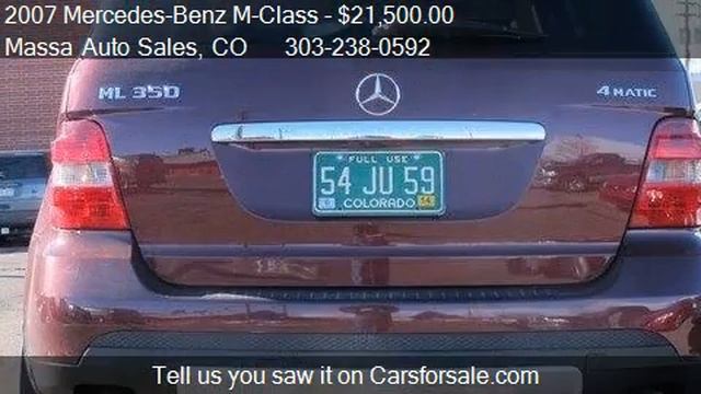 2007 Mercedes-Benz M-Class 3.5L for sale in Lakewood, CO 802 смотреть онлайн