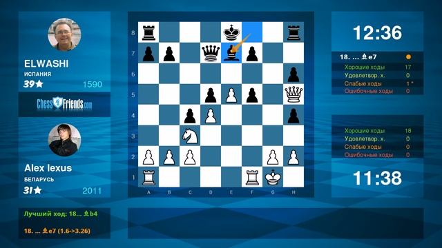 Chess Game Analysis: Alex lexus - ELWASHI : 1-0 (By ChessFriends.com) смотреть онлайн