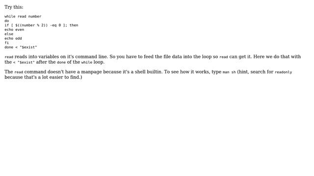 Help with script reading numbers from a file and determining if they are even or odd numbers смотреть онлайн