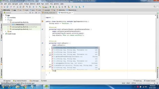 how to create activity lifecycle in android