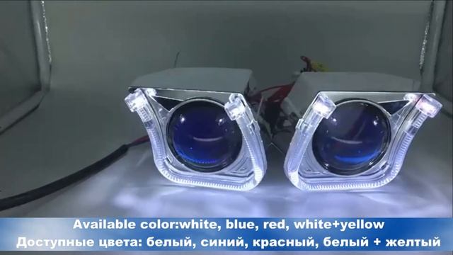 TAOCHIS 2.5 inch Car headlamp bi-xenon projector LED DRL headlight lens chrome shroud with angel ey смотреть онлайн