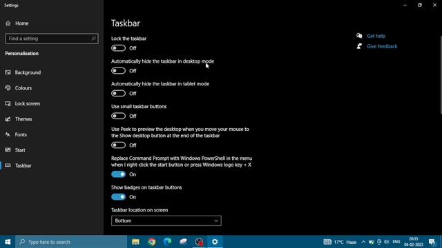 taskbar settings windows 10 change size, position hide/unhide смотреть онлайн