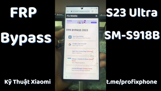 Bypass FRP Samsung S23 Ultra SM-S918B Security New 2023 смотреть онлайн