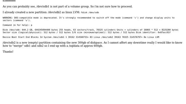 Possible to extend /DEV/SDB1 on Centos machine without downtime/data loss? смотреть онлайн