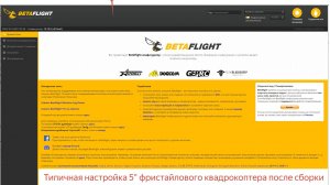 Типичная настройка 5" фристайлового квадрокоптера после сборки