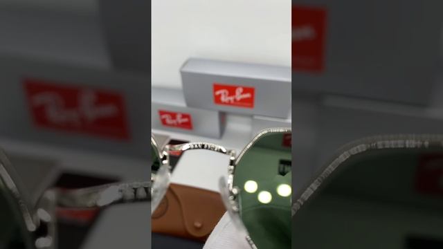 Солнцезащитные очки Ray Ban Octagonal RB 3556 003 (серебряная оправа/темно зеленые линзы) смотреть онлайн