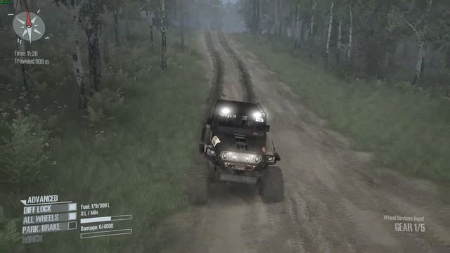 SpinTires: MudRunner | Подлесный | Map Mod | Jeep Wrangler | Logitech G29 | PC Gameplay смотреть онлайн