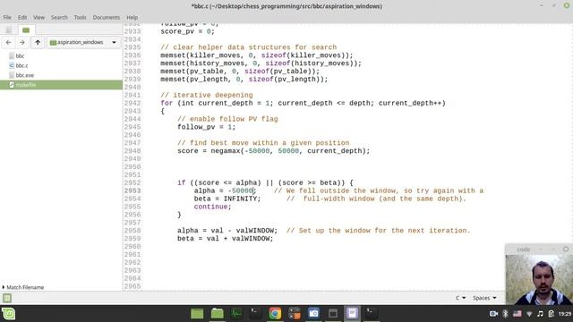 Bitboard CHESS ENGINE in C: adjusting ASPIRATION WINDOW during iterative deepening смотреть онлайн
