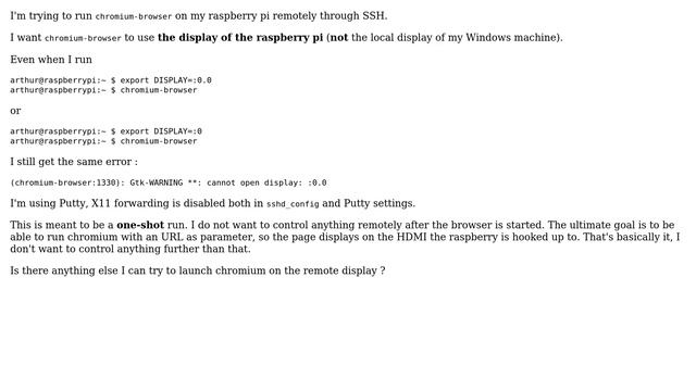 Raspberry Pi: Still cannot open display :0 смотреть онлайн