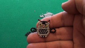 Сова из бисера способом параллельного плетения