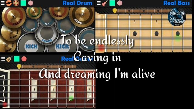 Muse - Hysteria Cover Android App (real guitar, real bass & real drum) смотреть онлайн