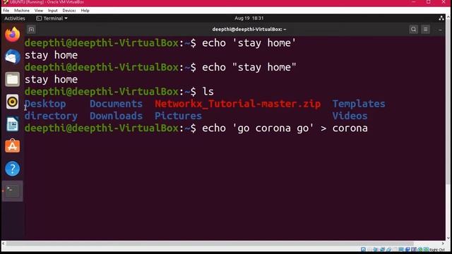 Echo command in Linux смотреть онлайн