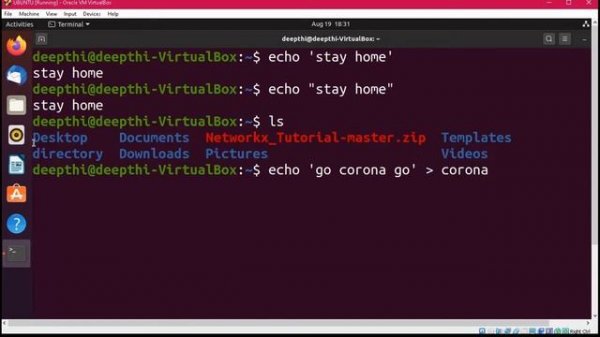 Echo command  in Linux
