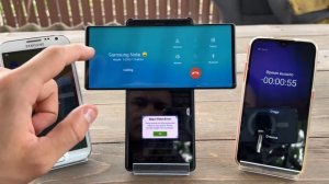 Unusual phone LG Wing Incoming Call Two Samsung A01 & Note3 Timer