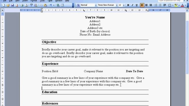 Create a Resume in Word 2003 смотреть онлайн