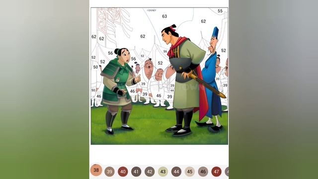 Happy Colour - Colour by Number. Disney Princess Mulan ❤️⚔️ Mulan Causes Trouble At The Army Camp 🪖 смотреть онлайн