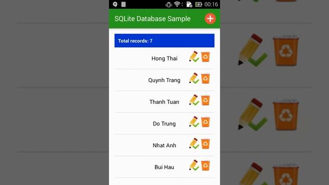 Android SQLite databse to ListView example смотреть онлайн