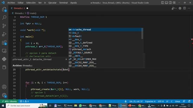 17 Threads en C detach parte 3 смотреть онлайн