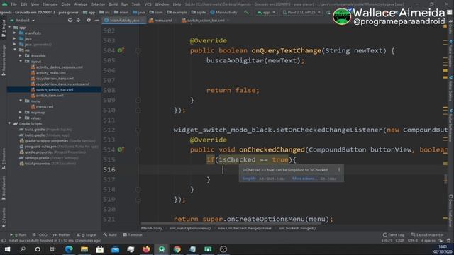 Android Studio | Veja como captar o clique em um Switch no Android Studio смотреть онлайн