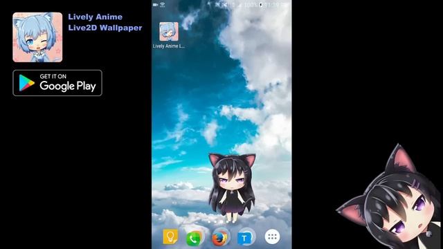Kuro_chibi - Lively Anime Live Wallpaper App смотреть онлайн