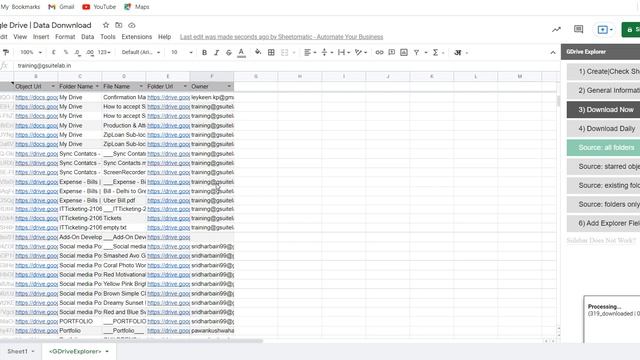Google Sheet Add-On : GDrive Explorer | Download Google Drive folders and files to sheets [Hindi] смотреть онлайн