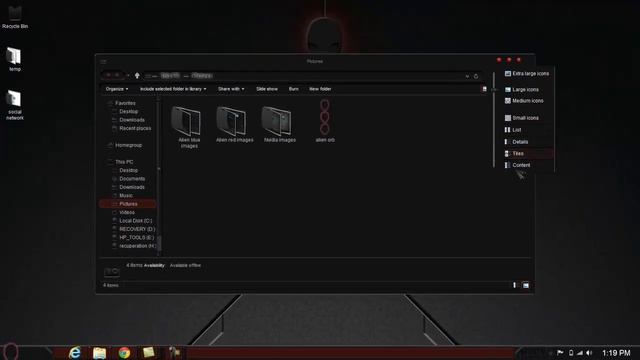 Windows 8 1 theme Alien Red смотреть онлайн