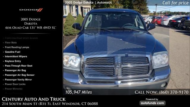 Used 2005 Dodge Dakota | Century Auto And Truck (DW + Feeds), East Windsor, CT - SOLD смотреть онлайн