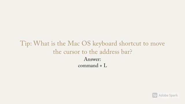 MacOS keyboard short cut - place the cursor in the address bar смотреть онлайн