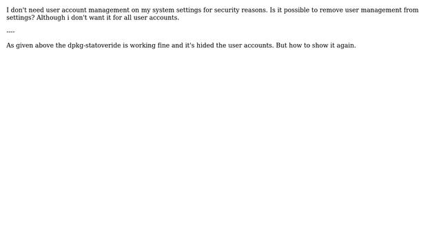 Ubuntu: Removing "user accounts" from system settings смотреть онлайн