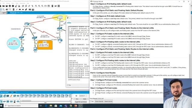 15.6.1 Packet Tracer - Configure IPv4 and IPv6 Static and Default Routes смотреть онлайн