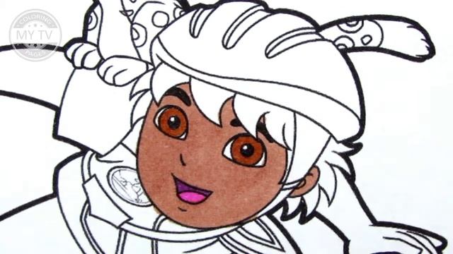 Coloring Dora the expolorer : Dora, Diego & baby Jaguar | Coloring pages | Coloring book | смотреть онлайн