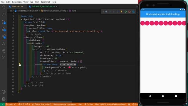 Flutter Horizontal and Vertical Scroll| Horizontal scrolling in flutter || ListView builder flutter смотреть онлайн