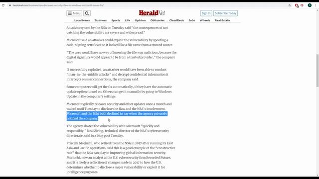 NSA discovers security flaw in Windows, Microsoft issues fix смотреть онлайн
