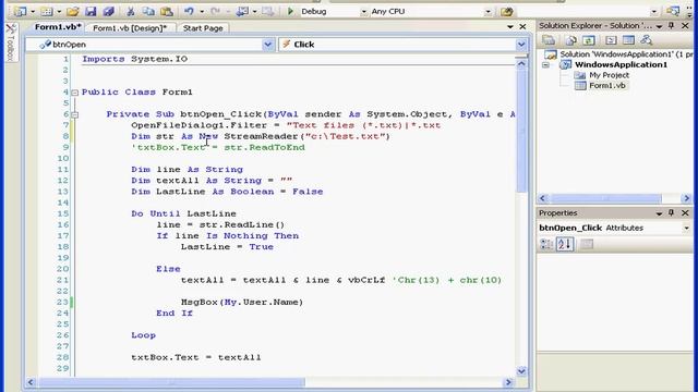 63 VISUAL BASIC Tutorial ( OpenFileDialog) смотреть онлайн