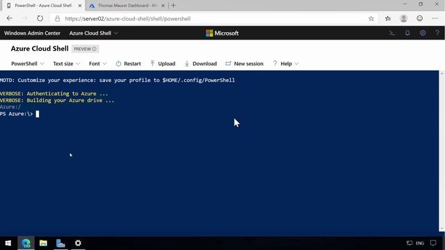 Use Azure Cloud Shell from Windows Admin Center смотреть онлайн