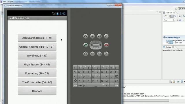 Android App Example - Best Resume Tips