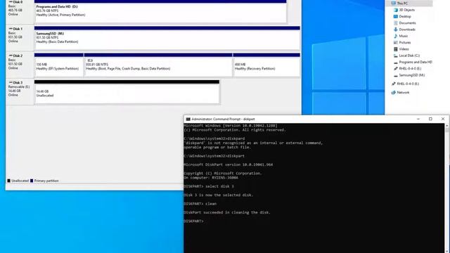 Format a disk using Microsoft Diskpart смотреть онлайн