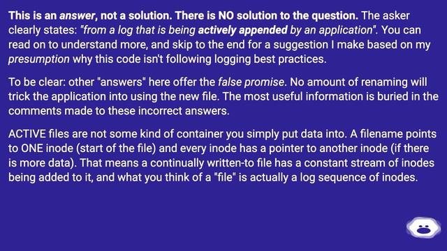 Remove first N lines from an active log file смотреть онлайн