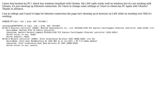 Ubuntu: Problem with LAN cable connection смотреть онлайн