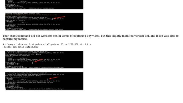Unix & Linux: Trying to record a screencast using ffmpeg but my mouse pointer is invisible смотреть онлайн