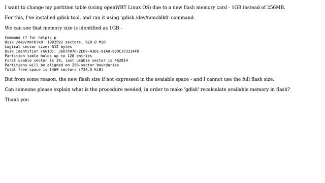 Resize partition table using gdisk смотреть онлайн