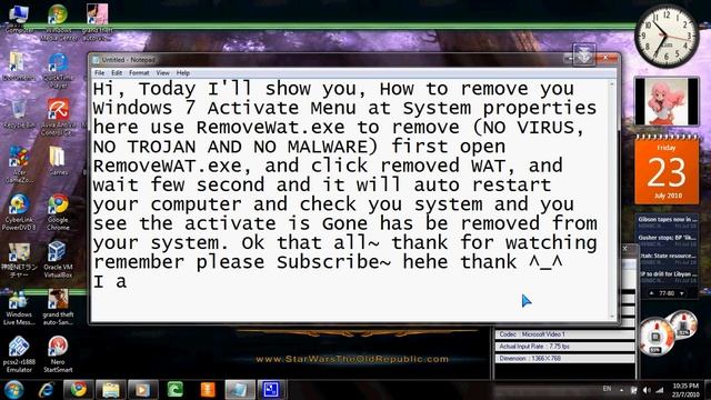 How to Remove Windows 7 Activate using RemoveWAT (WITH NO VIRUS ) смотреть онлайн