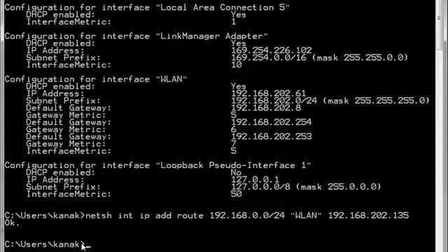 Adding a Static Route using Netsh смотреть онлайн