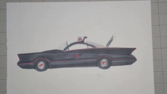 Drawing: Batman (TV Series) |  Batmobile Side View