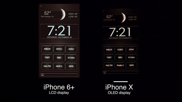 iPhone X OLED Screen vs older LCD Screen black levels смотреть онлайн