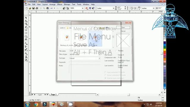 Menus of Corel Draw 9 - File Menu of Corel Draw 9 - Lunar Computer College смотреть онлайн