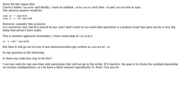 Symlink a directory to another directory that exists with write access смотреть онлайн