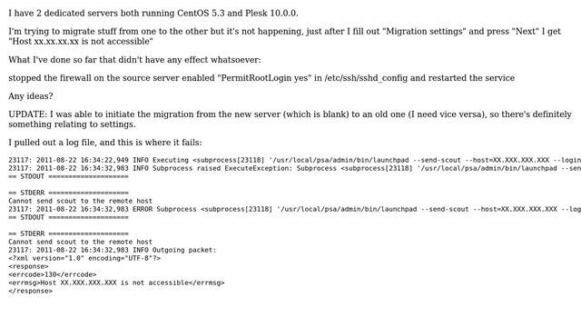 CentOS/Plesk 10 migration failure смотреть онлайн