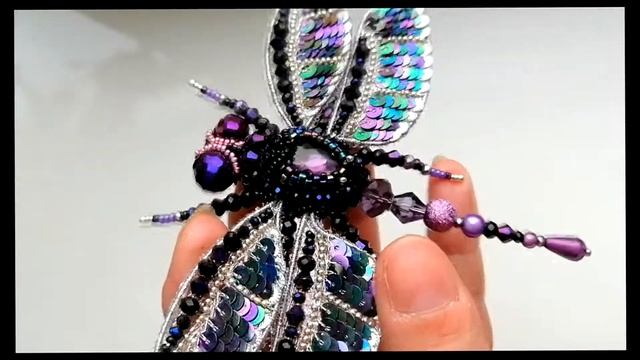 Брошь"Стрекоза черная" смотреть онлайн